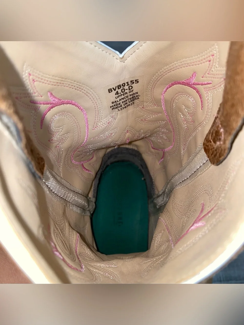 Shyanne Madison Pink Brown Tan White Cowgirl Western Boots Girl’s Size 4